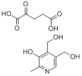 2-oxoglutaric acid, compound with 5-hydroxy-6-methylpyridine-3,4-dimethanol (1:1) Struktur