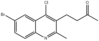 4-(6-ブロモ-4-クロロ-2-メチルキノリン-3-イル)ブタン-2-オン 化学構造式