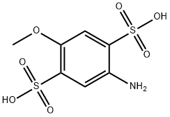 2-アミノ-5-メトキシ-1,4-ベンゼンジスルホン酸 化学構造式