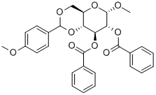 Methyl-4,6-di-O-(4-methoxybenzylidene)-2,3-di-O-benzoyl-α-D-glucopyranoside Structure