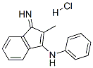 Inden-3-amine, 1-imino-2-methyl-N-phenyl-, monohydrochloride Struktur