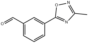 3-(3-メチル-1,2,4-オキサジアゾール-5-イル)ベンズアルデヒド 化学構造式