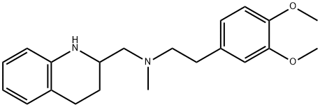 2-[[3,4-ジメトキシフェネチル(メチル)アミノ]メチル]-1,2,3,4-テトラヒドロキノリン 化学構造式