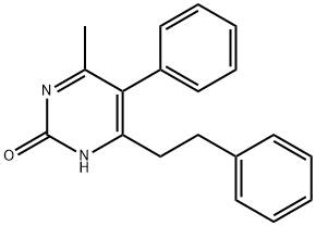 2-Hydroxy-4-methyl-5-phenyl-6-phenethylpyrimidine Struktur