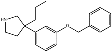 3-[m-(ベンジルオキシ)フェニル]-3-プロピルピロリジン 化学構造式