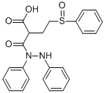2-(フェニルスルフィニル)エチル-2-(1,2-ジフェニルヒドラジノカルボニル)酢酸 化学構造式