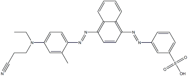 m-[[4-[[4-[(2-cyanoethyl)ethylamino]-o-tolyl]azo]-1-naphthyl]azo]benzenesulphonic acid Struktur