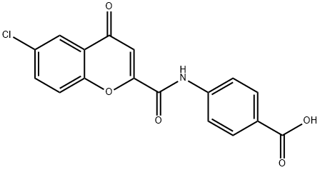 p-[[(6-Chloro-4-oxo-4H-1-benzopyran-2-yl)carbonyl]amino]benzoic acid Structure