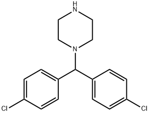 1-(4,4'-ジクロロベンズヒドリル)ピペラジン 化学構造式