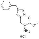 1-Phenylmethyl-L-histidine methyl ester monohydrochloride 化学構造式