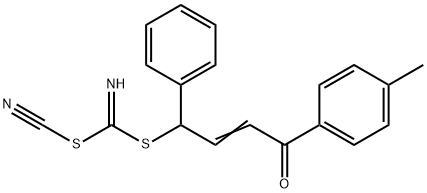 BENZYL [3-OXO-3-(4-METHYLPHENYL)PROP-1-ENYL]CYANOCARBONIMIDODITHIOATE Structure