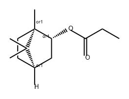 rel-(1R*,2R*,4R*)-1,7,7-トリメチルビシクロ[2.2.1]ヘプタン-2-オールプロパノアート 化学構造式