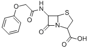 (6R)-3,3-Didemethyl-6-[(phenoxyacetyl)amino]penicillanic acid Struktur
