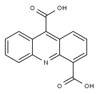 Acridine-4,9-dicarboxylic acid monohydrate Structure