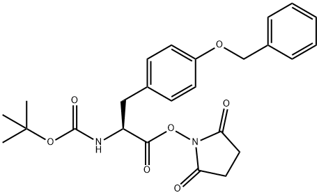 N-[叔丁氧羰基]-O-(苄基)-L-酪氨酸琥珀酰亚胺基酯 结构式