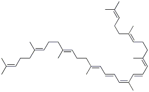 (6E,10E,12E,14E,16Z,18E,22E,26E)-2,6,10,14,19,23,27,31-オクタメチル-2,6,10,12,14,16,18,22,26,30-ドトリアコンタデカエン 化学構造式