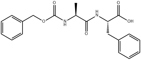 N-[N-(ベンジルオキシカルボニル)-L-アラニル]-L-フェニルアラニン 化学構造式