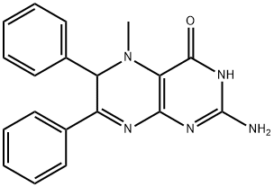 2-Amino-5,6-dihydro-5-methyl-6,7-diphenyl-4(3H)-pteridinone Struktur