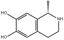 (S)-1,2,3,4-テトラヒドロ-1-メチル-6,7-イソキノリンジオール 化学構造式