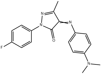 4-[[p-(Dimethylamino)phenyl]imino]-1-(p-fluorophenyl)-3-methyl-2-pyrazolin-5-one Structure