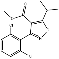 3-(2,6-DICHLORO-PHENYL)-5-ISOPROPYL-ISOXAZOLE-4-CARBOXYLIC ACID METHYL ESTER Struktur