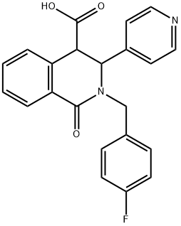 2-(4-FLUOROBENZYL)-1-OXO-3-PYRIDIN-4-YL-1,2,3,4-TETRAHYDROISOQUINOLINE-4-CARBOXYLIC ACID Structure