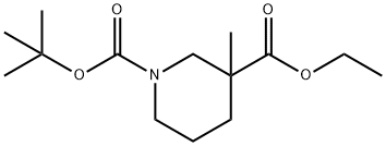 N-Boc-3-甲基-3-哌啶甲酸乙酯, 278789-43-8, 结构式