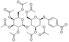 4-Nitrophenyl4-O-(2,3,4,6-tetra-O-acetyl-b-D-galactopyranosyl)-2,3,6-tri-O-acetyl-b-D-thioglucopyranoside Struktur