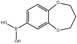 3,4-ジヒドロ-2H-1,5-ベンゾジオキセピン-7-イルボロン酸 化学構造式