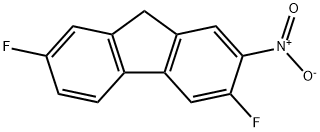 3,7-difluoro-2-nitro-9H-fluorene Struktur