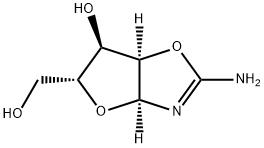 2-氨基-Α-D-呋喃呋喃并[1',2':4,5]恶唑啉 结构式
