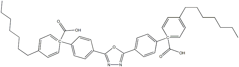 ビス(4-ヘプチル安息香酸)(1,3,4-オキサジアゾール-2,5-ジイル)ビス(4,1-フェニレン) 化学構造式