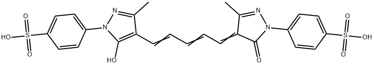4-[4,5-二氢-4-[5-[5-羟基-3-甲基-1-(4-磺酸苯基)-1H-吡唑-2-基-]-2,4-亚戊二烯基]-3-甲基-5-氧代-1H-吡唑-1-基]苯磺酸, 27969-56-8, 结构式