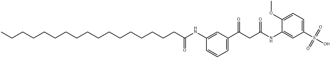 3-[[1,3-dioxo-3-[3-[(1-oxooctadecyl)amino]phenyl]propyl]amino]-4-methoxybenzenesulphonic acid 结构式