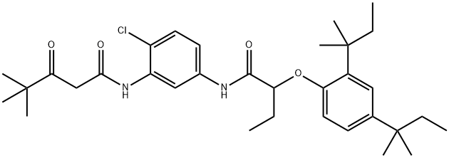 N-[5-[[2-[2,4-bis(1,1-dimethylpropyl)phenoxy]-1-oxobutyl]amino]-2-chlorophenyl]-4,4-dimethyl-3-oxovaleramide  Structure