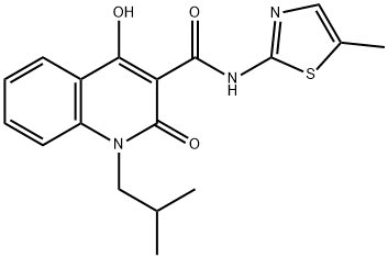 3-QuinolinecarboxaMide, 1,2-dihydro-4-hydroxy-1-(2-Methylpropyl)-N-(5-Methyl-2-thiazolyl)-2-oxo- Structure