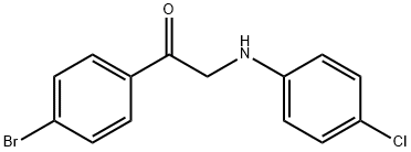 1-(4-ブロモフェニル)-2-[(4-クロロフェニル)アミノ]エタノン 化学構造式