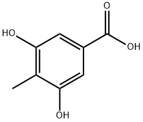 3,5-二羟基-4-甲基苯甲酸, 28026-96-2, 结构式