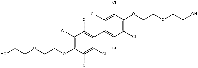 2,2'-[(2,2',3,3',5,5',6,6'-octachloro[1,1'-biphenyl]-4,4'-diyl)bis(oxyethane-2,1-diyloxy)]bisethanol Struktur