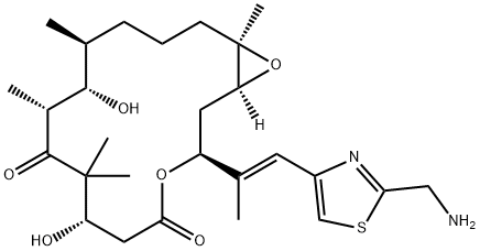 (1S,3S,7S,10R,11S,12S,16R)-3-[(1E)-2-[2-(Aminomethyl)-4-thiazolyl]-1-methylethenyl]-7,11-dihydroxy-8,8,10,12,16-pentamethyl-4,17-dioxabicyclo[14.1.0]heptadecane-5,9-dione Struktur