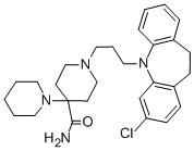 (1'-[3-[(3-クロロ-10,11-ジヒドロ-5H-ジベンゾ[b,f]アゼピン)-5-イル]プロピル][1,4'-ビピペリジン]-4'-カルボアミド)·2塩酸塩 化学構造式