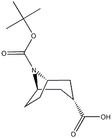 外-8-(叔丁氧基羰基)-8-氮杂双环[3.2.1]辛烷-3-羧酸, 280762-00-7, 结构式