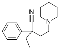α-エチル-α-フェニル-1-ピペリジンブタンニトリル 化学構造式