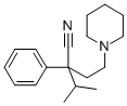 α-イソプロピル-α-フェニル-1-ピペリジンブチロニトリル 化学構造式