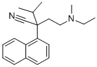 α-[2-(エチルメチルアミノ)エチル]-α-イソプロピル-1-ナフタレンアセトニトリル 化学構造式
