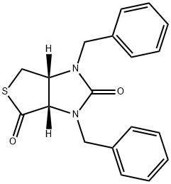 (3R)-3α,4α-(1,3-ジベンジルウレイレン)テトラヒドロチオフェン-5-オン 化学構造式