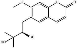 6-[(R)-2,3-ジヒドロキシ-3-メチルブチル]-7-メトキシ-2H-1-ベンゾピラン-2-オン 化学構造式