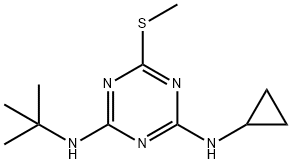 N-シクロプロピル-N'-tert-ブチル-6-(メチルチオ)-1,3,5-トリアジン-2,4-ジアミン 化学構造式