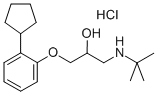 1-tert-butylamino-3-(o-cyclopentylphenoxy)propan-2-ol hydrochloride Struktur
