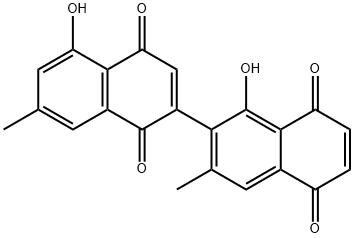 1',5-ジヒドロキシ-3',7-ジメチル-2,2'-ビナフタレン-1,4,5',8'-テトラオン 化学構造式
